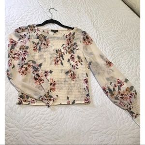 Shear long sleeved top